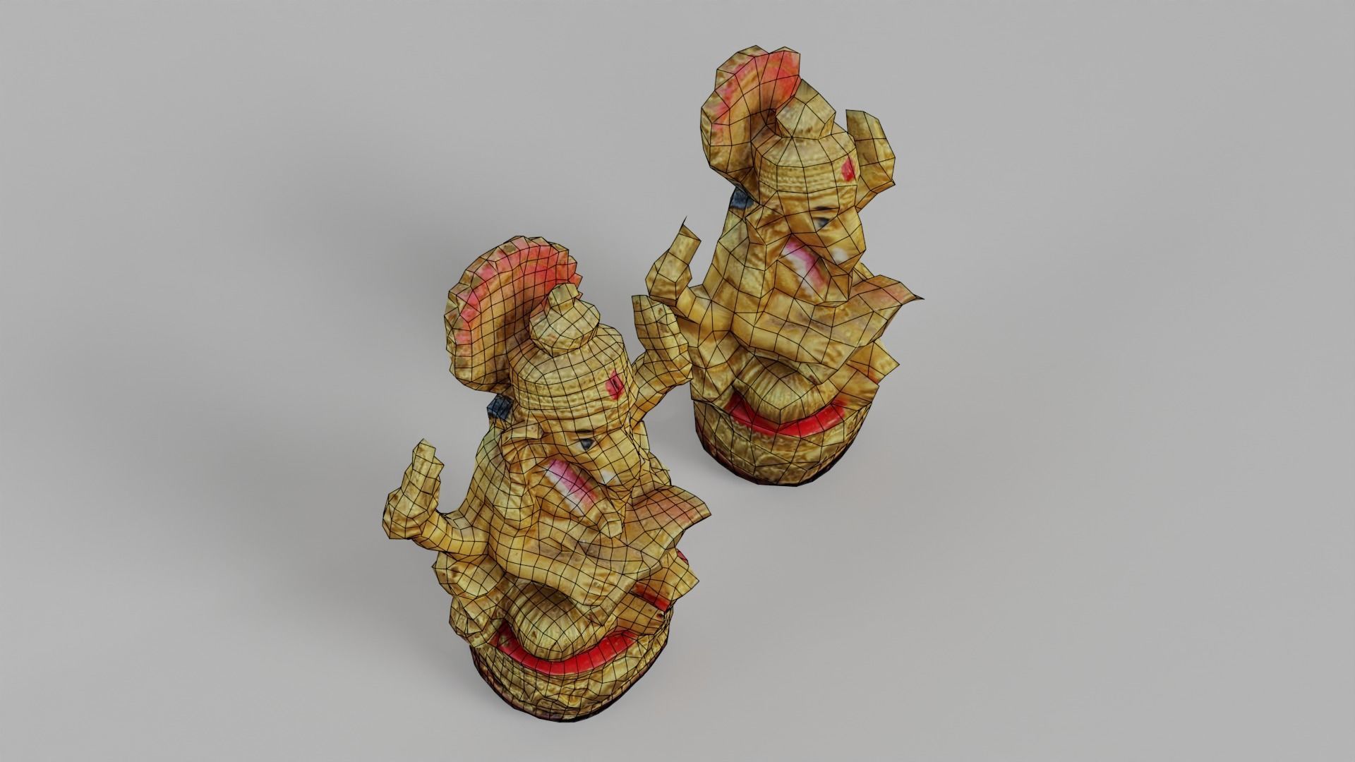 Indian Elephant God Statue Low-poly 3D model_9