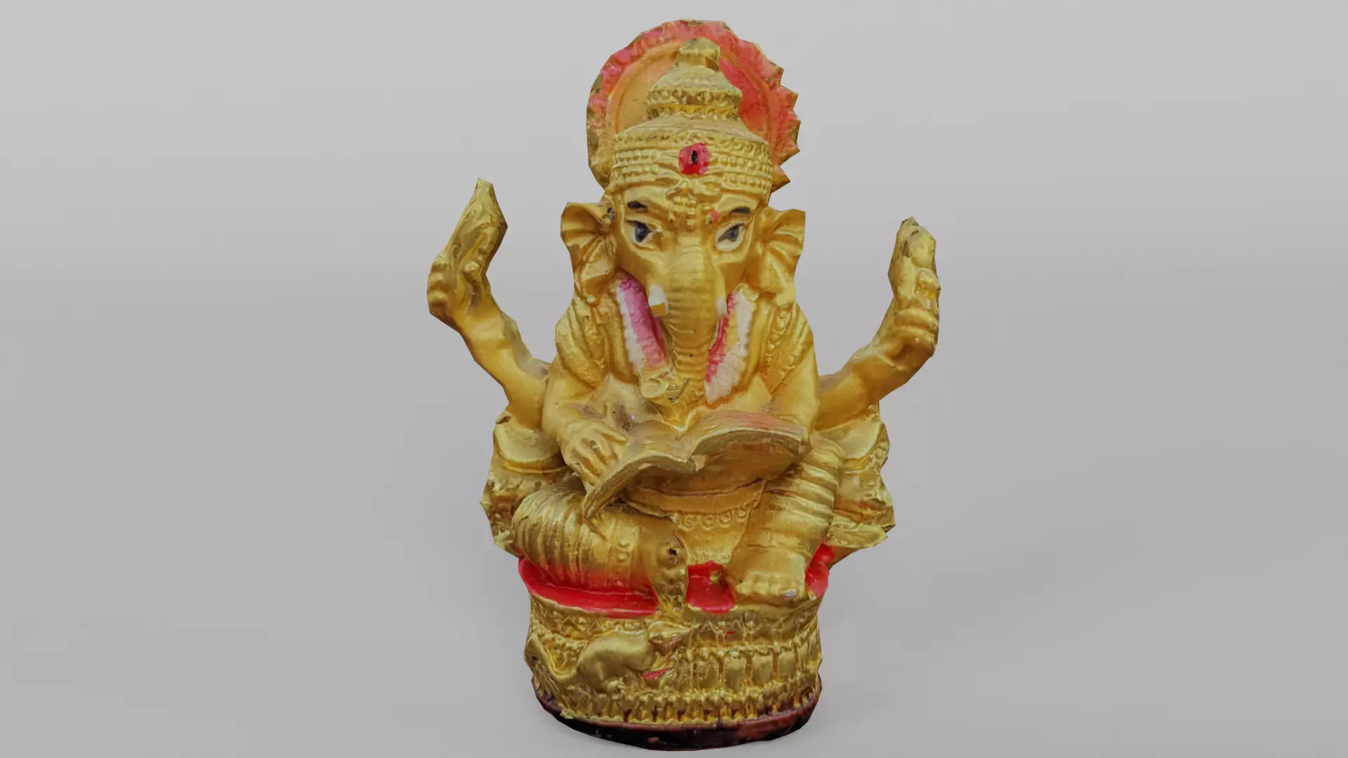 Indian Elephant God Statue Low-poly 3D model_0