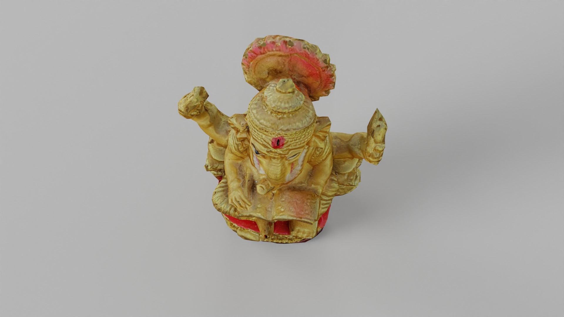 Indian Elephant God Statue Low-poly 3D model_6