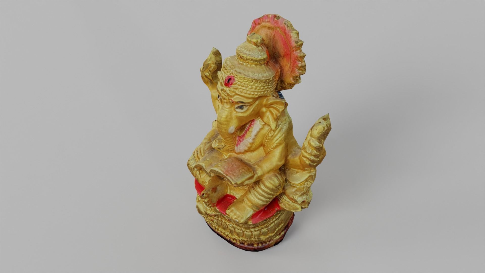 Indian Elephant God Statue Low-poly 3D model_2