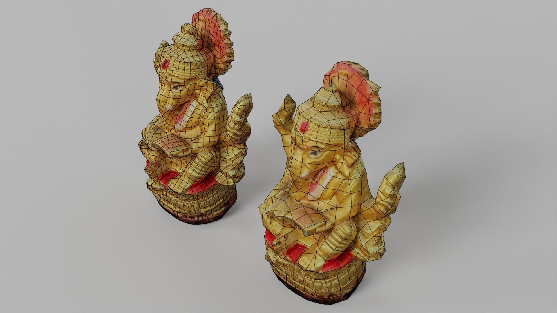 Indian Elephant God Statue Low-poly 3D model_8