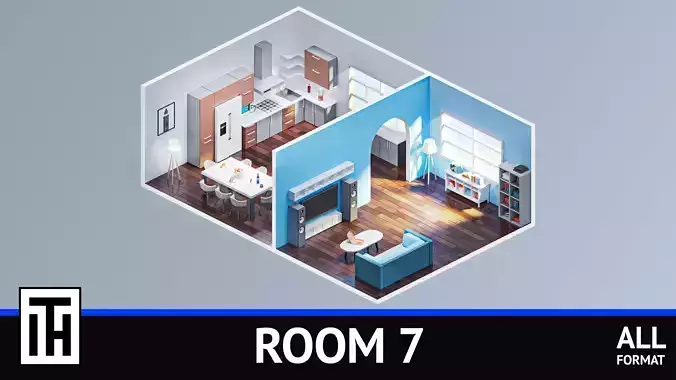 Room 7 living and kitchen