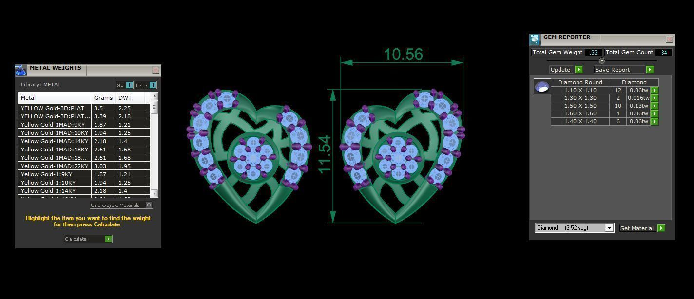 Women Heart Earring 3dm STL OBJ FBX Renders Details 3D print model_3