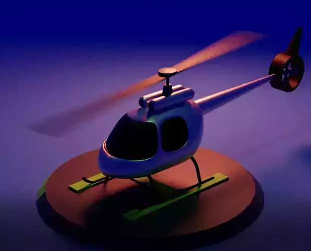 Helicopter Animation Low-poly 3D model