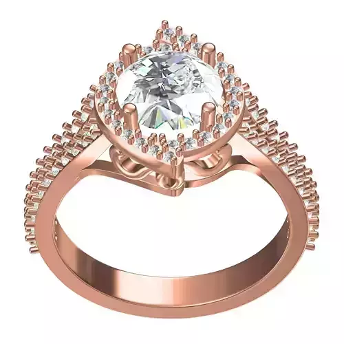 Round Cut Diamond Split Shank Engagement Ring