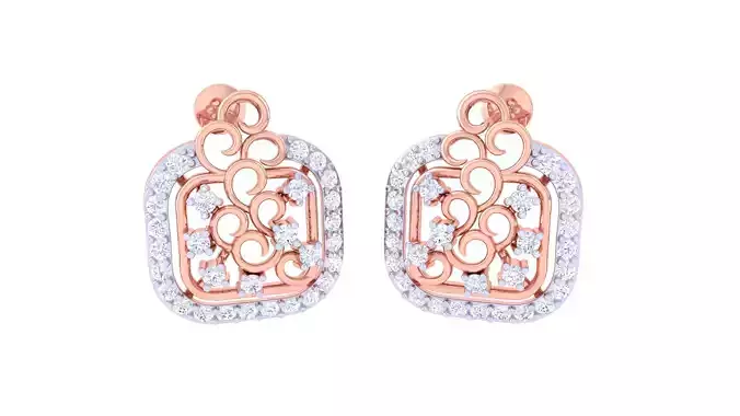 Women Earring 3dm STL OBJ FBX Renders Details