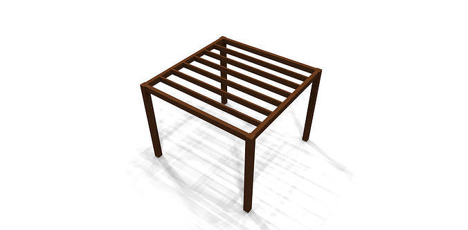 Pergola wooden stool Free 3D model