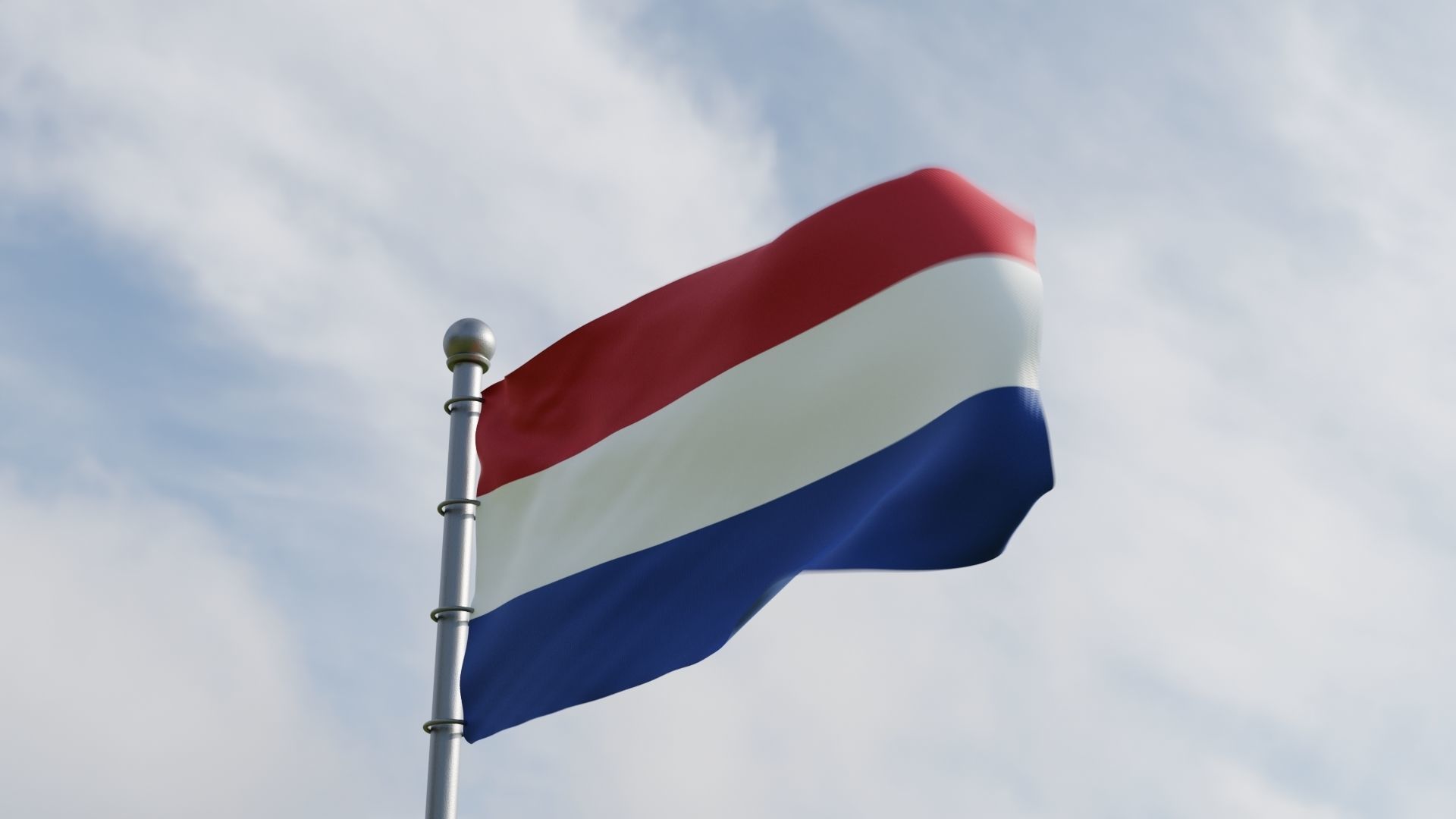 Animated Netherlands Flags 3D model_1