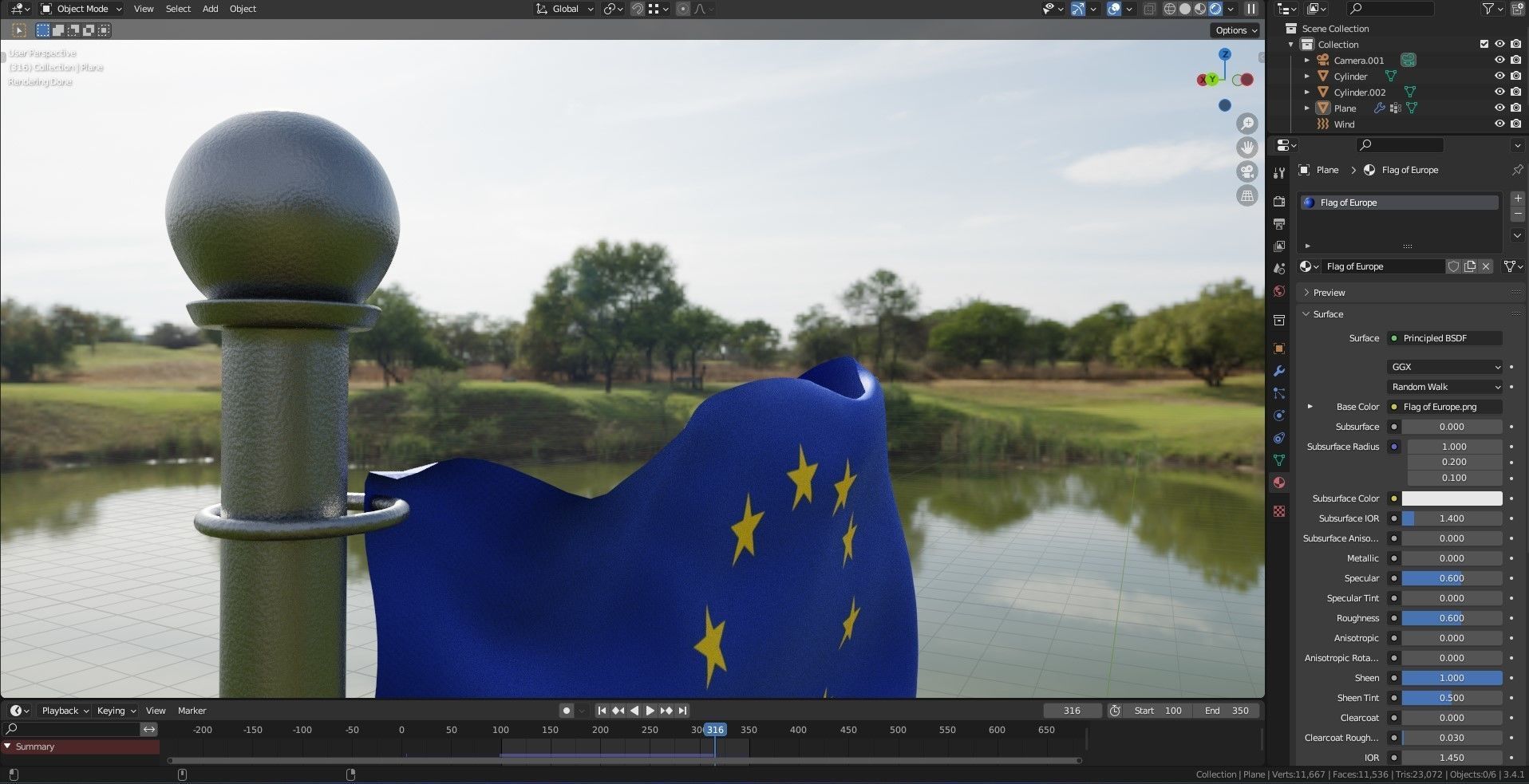 Animated Netherlands Flags 3D model_5