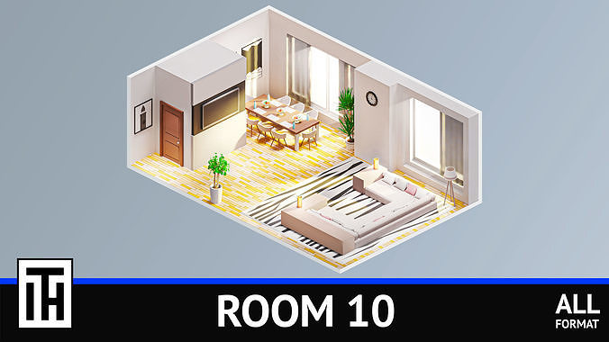 Room 10 Low-poly 3D model
