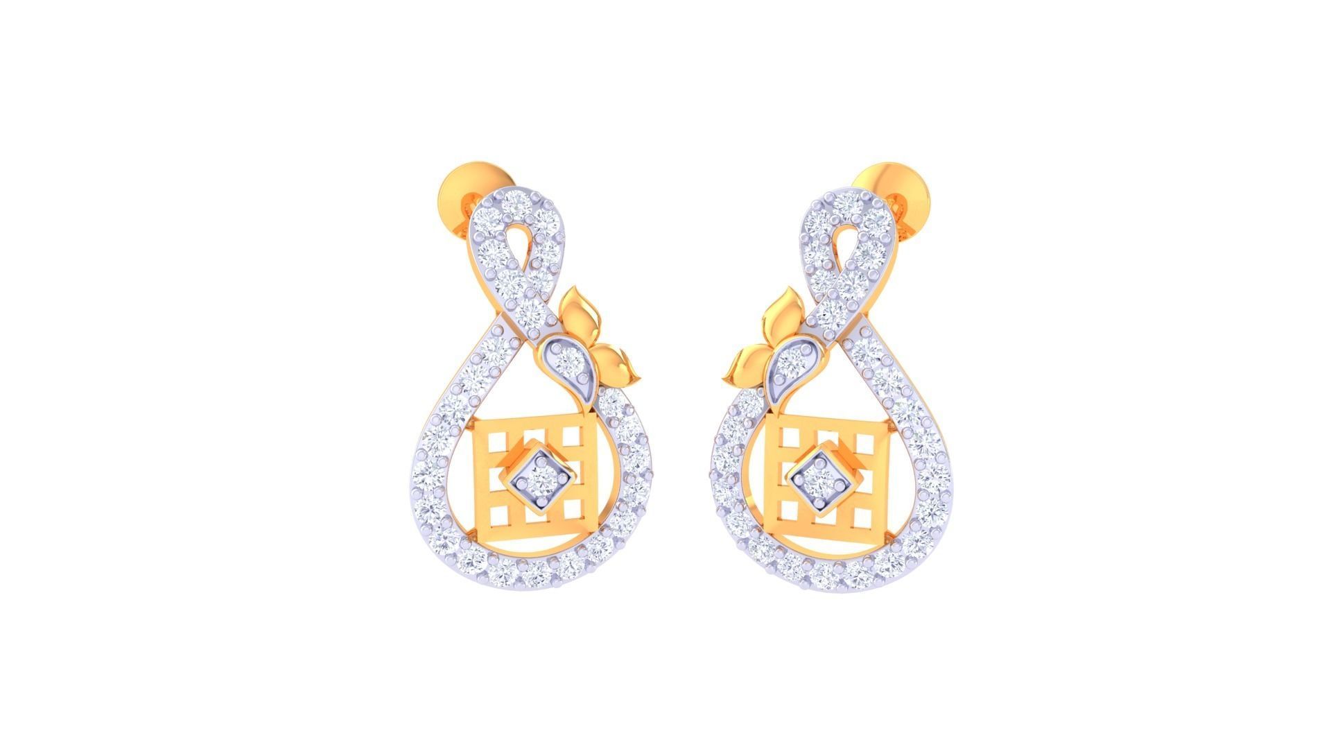 Women Earring 3dm STL OBJ FBX Renders Details 3D print model_1