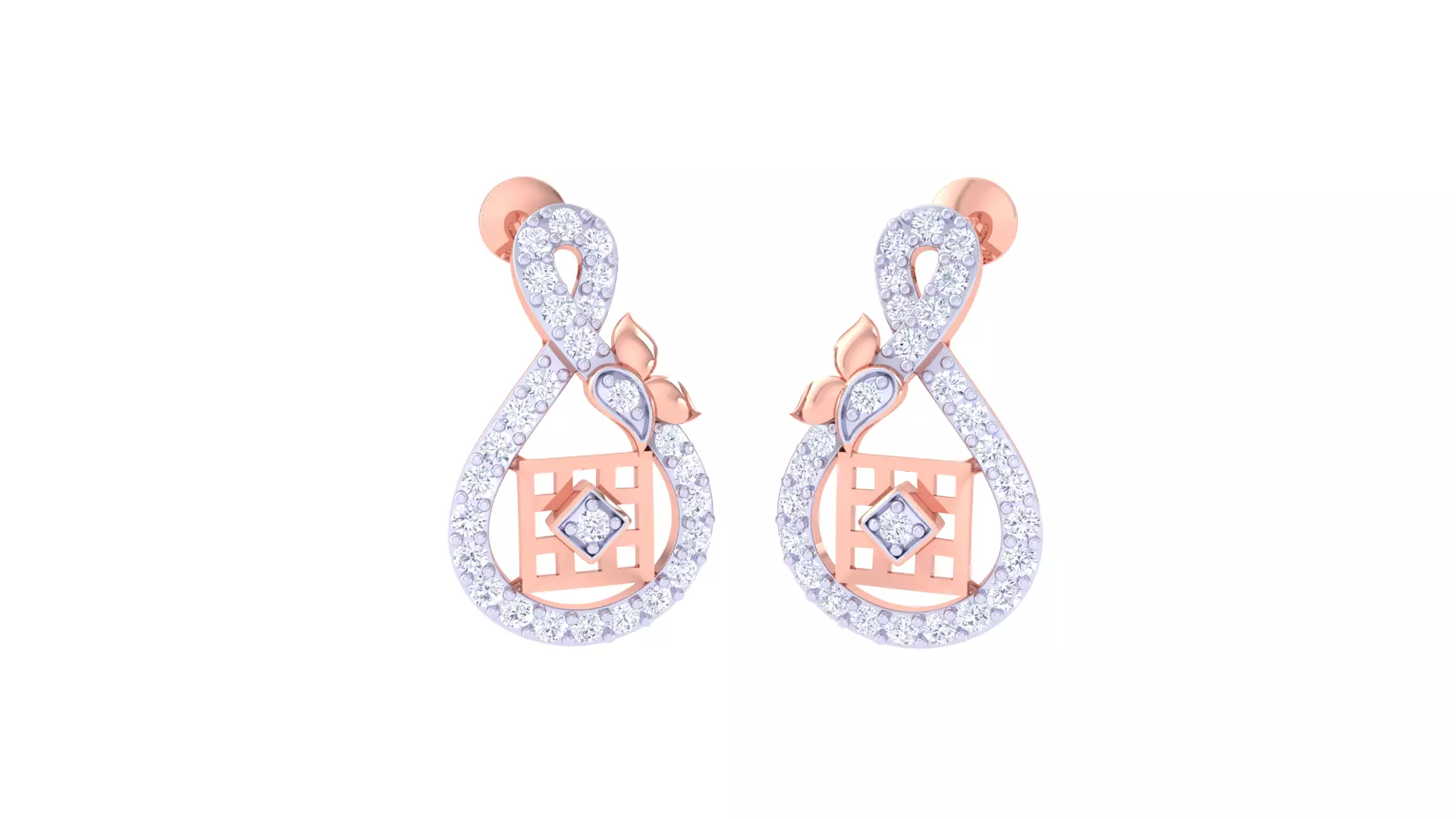 Women Earring 3dm STL OBJ FBX Renders Details 3D print model_0