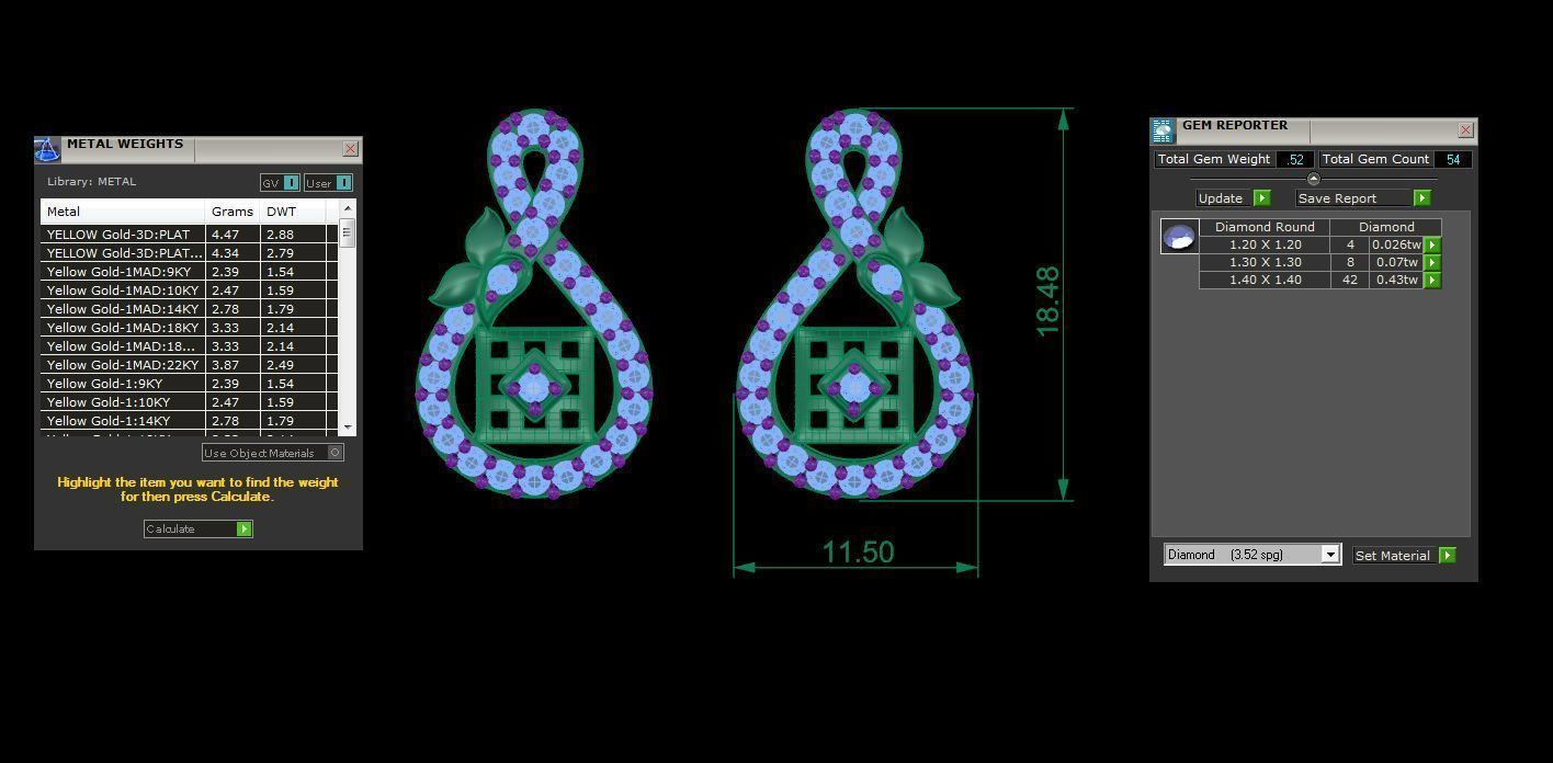 Women Earring 3dm STL OBJ FBX Renders Details 3D print model_4