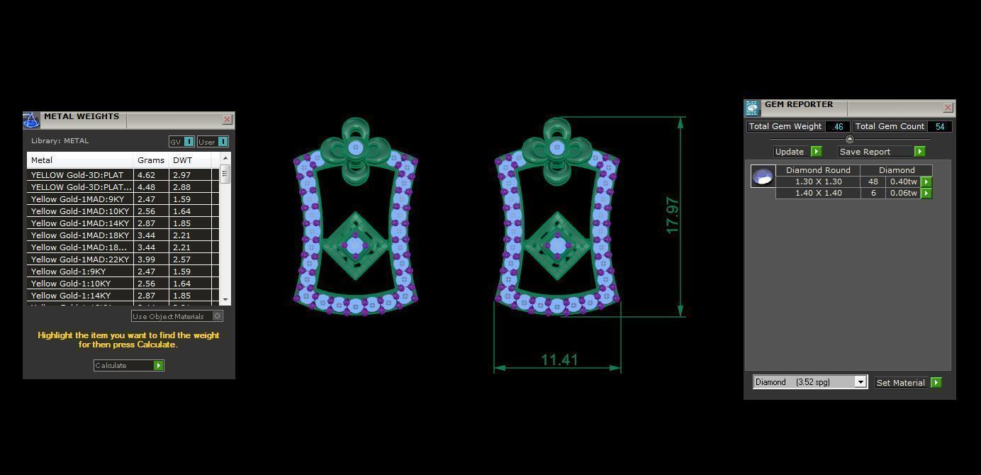 Women Earring 3dm STL OBJ FBX Renders Details 3D print model_4