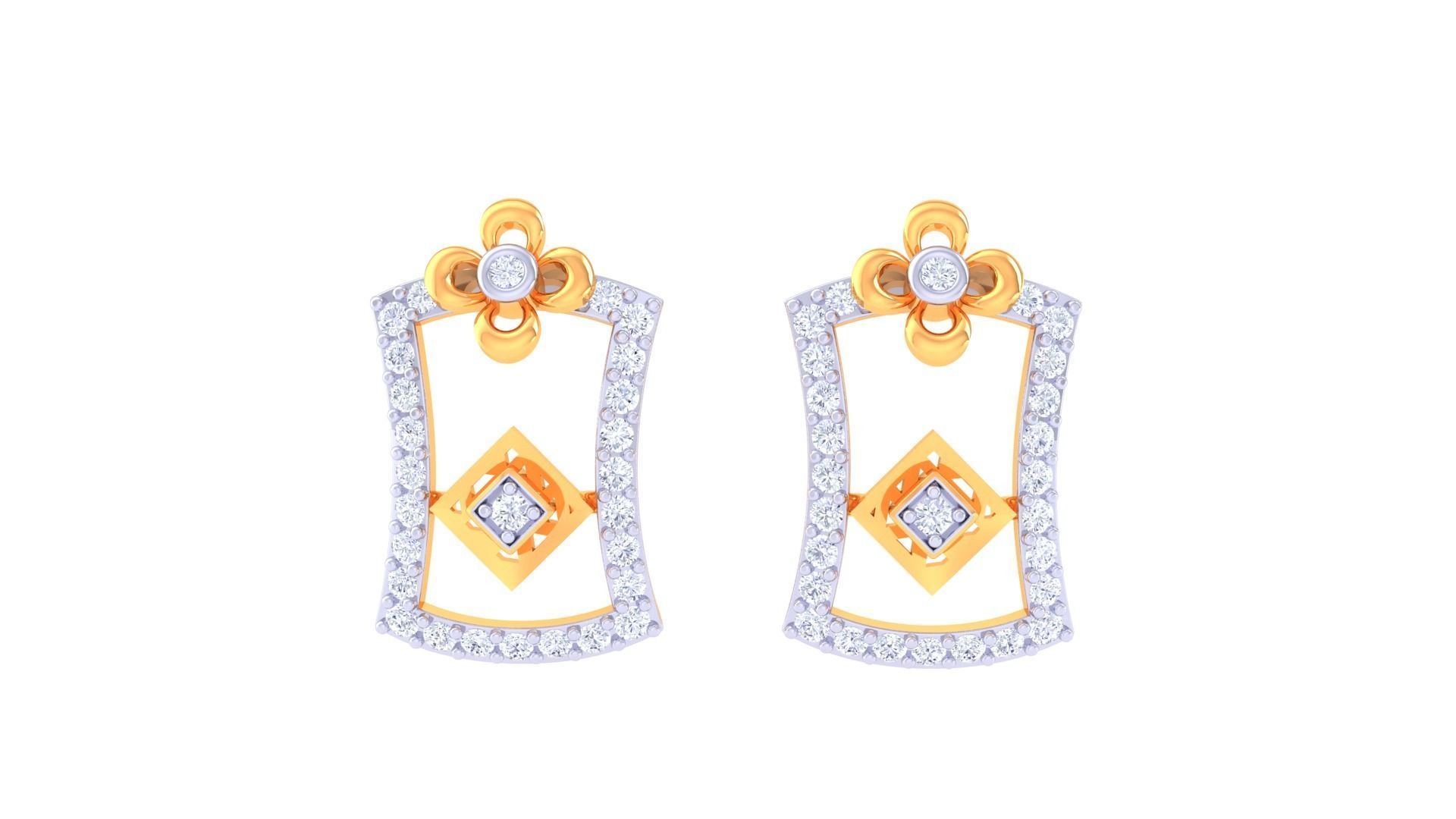 Women Earring 3dm STL OBJ FBX Renders Details 3D print model_2