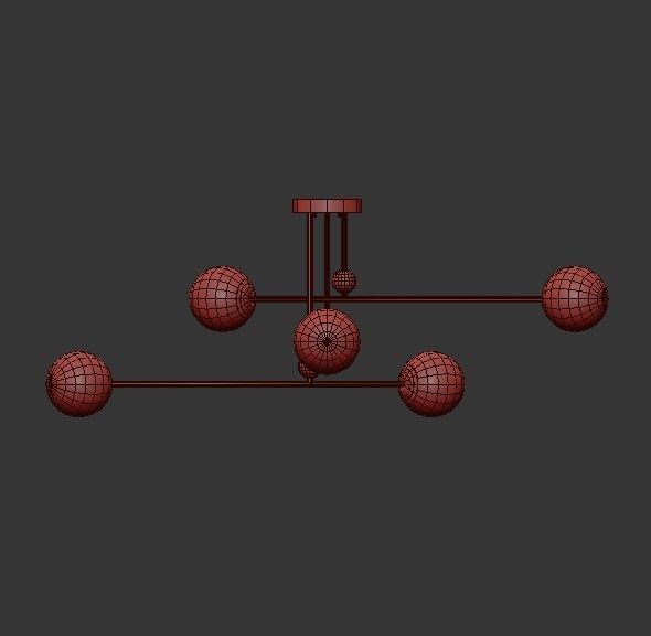 AX359 chandelier with five lights and balls 3D model_2