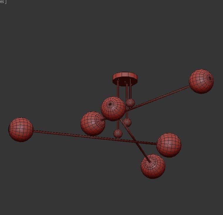 AX359 chandelier with five lights and balls 3D model_3