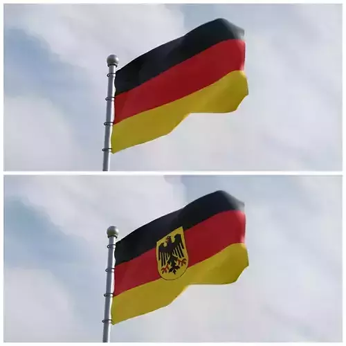 Animated Germany Flags 3D model