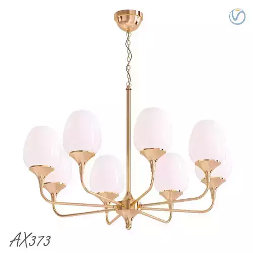 AX373 chandelier made of brass with glass shades