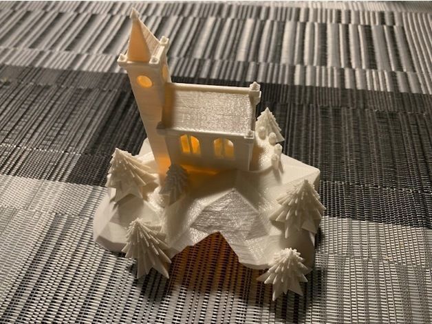 Christmas scenery nativity scene chapel village 3D print model_8