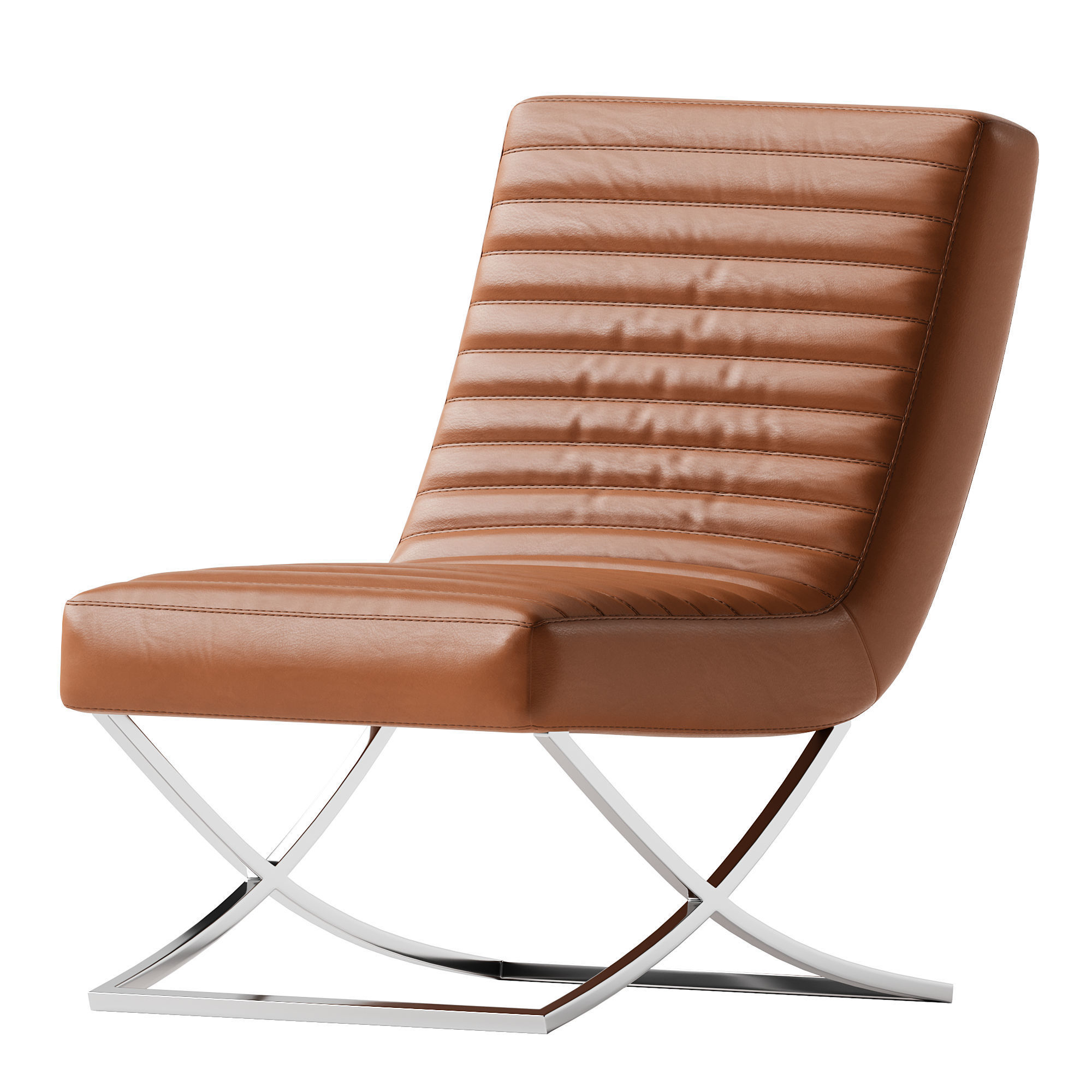 Armless Leather Accent Chair