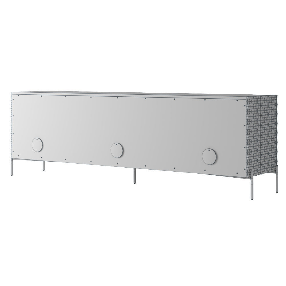 Crate and Barrel Raffael Carved Wood Media Console 3D model_4