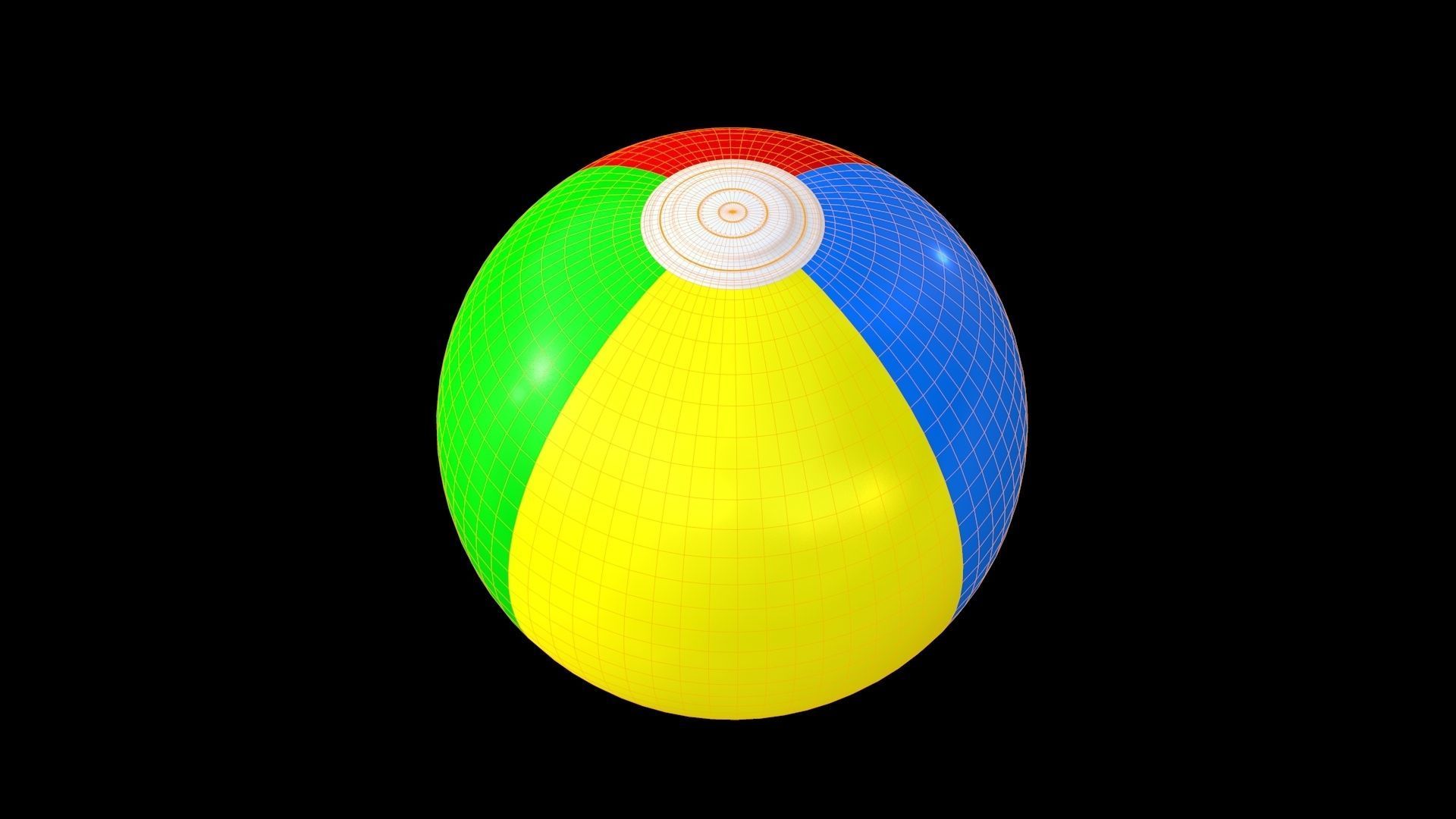 Beach Ball 2 Low-poly 3D model_6