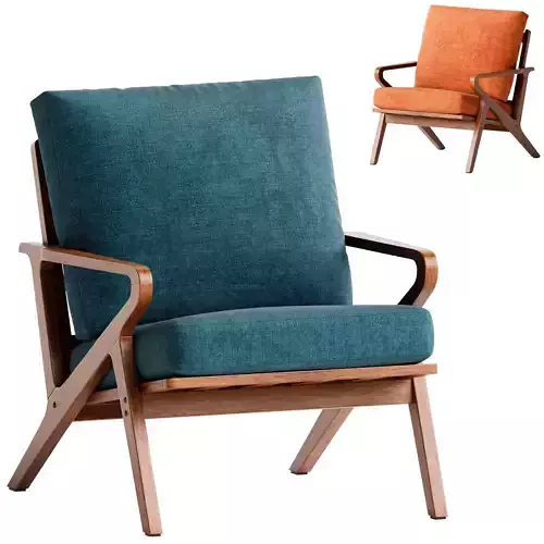 Upholstered Accent Arm Chair with Solid Wood