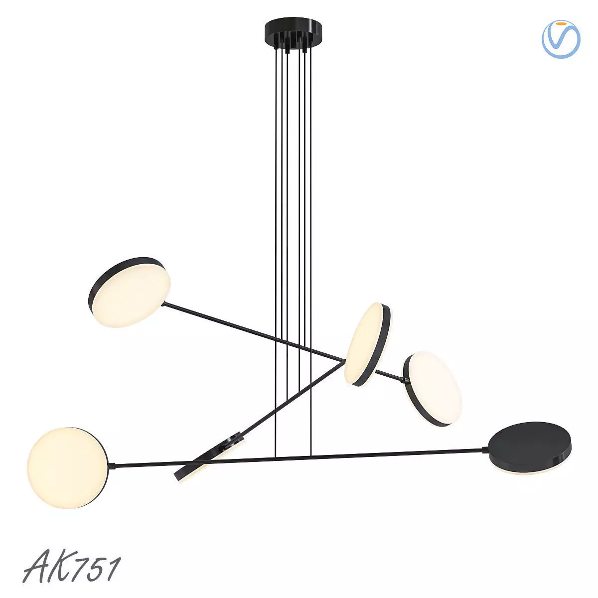 AK751 chandelier with four circles 3D model