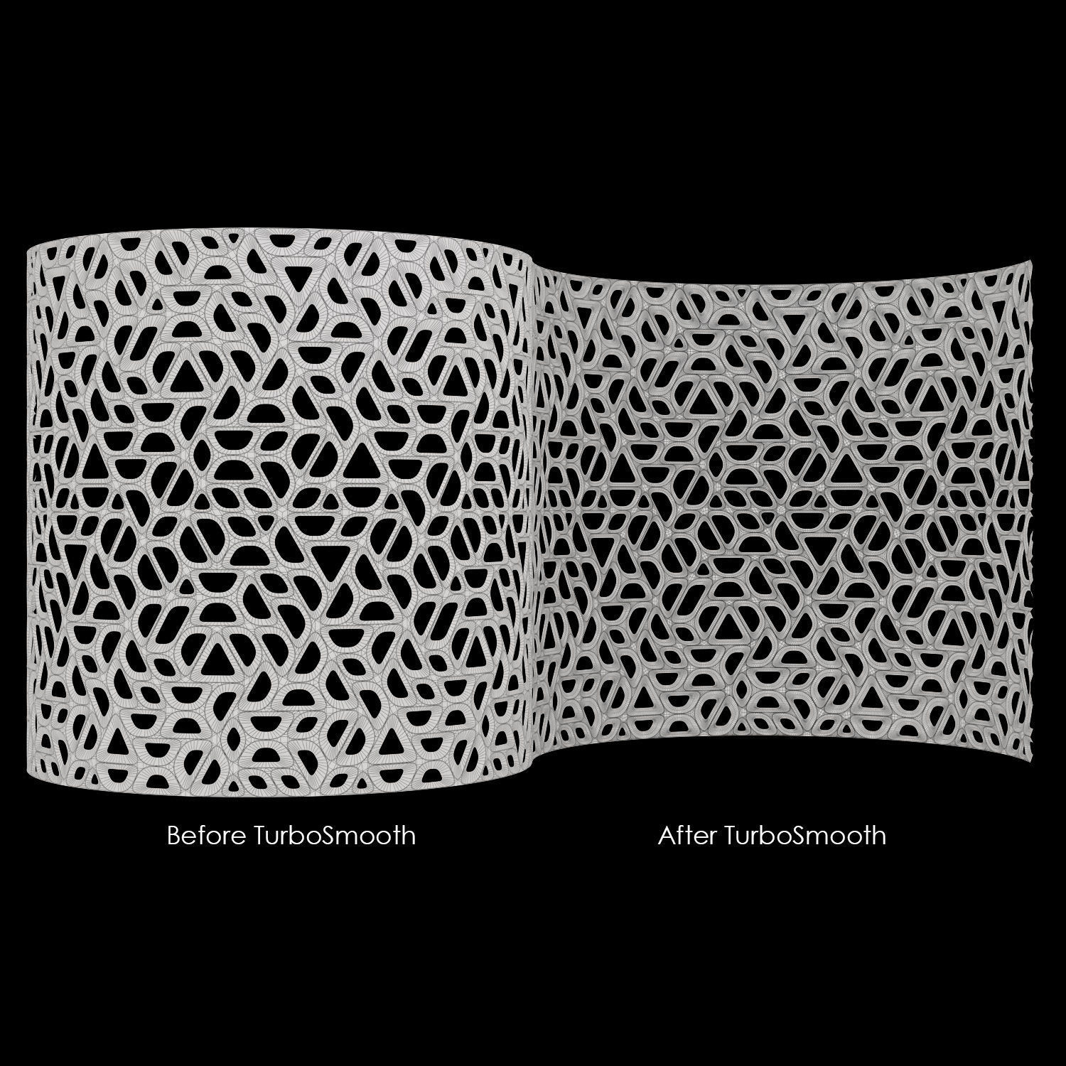 Decorative metal curved partition 3D model_4