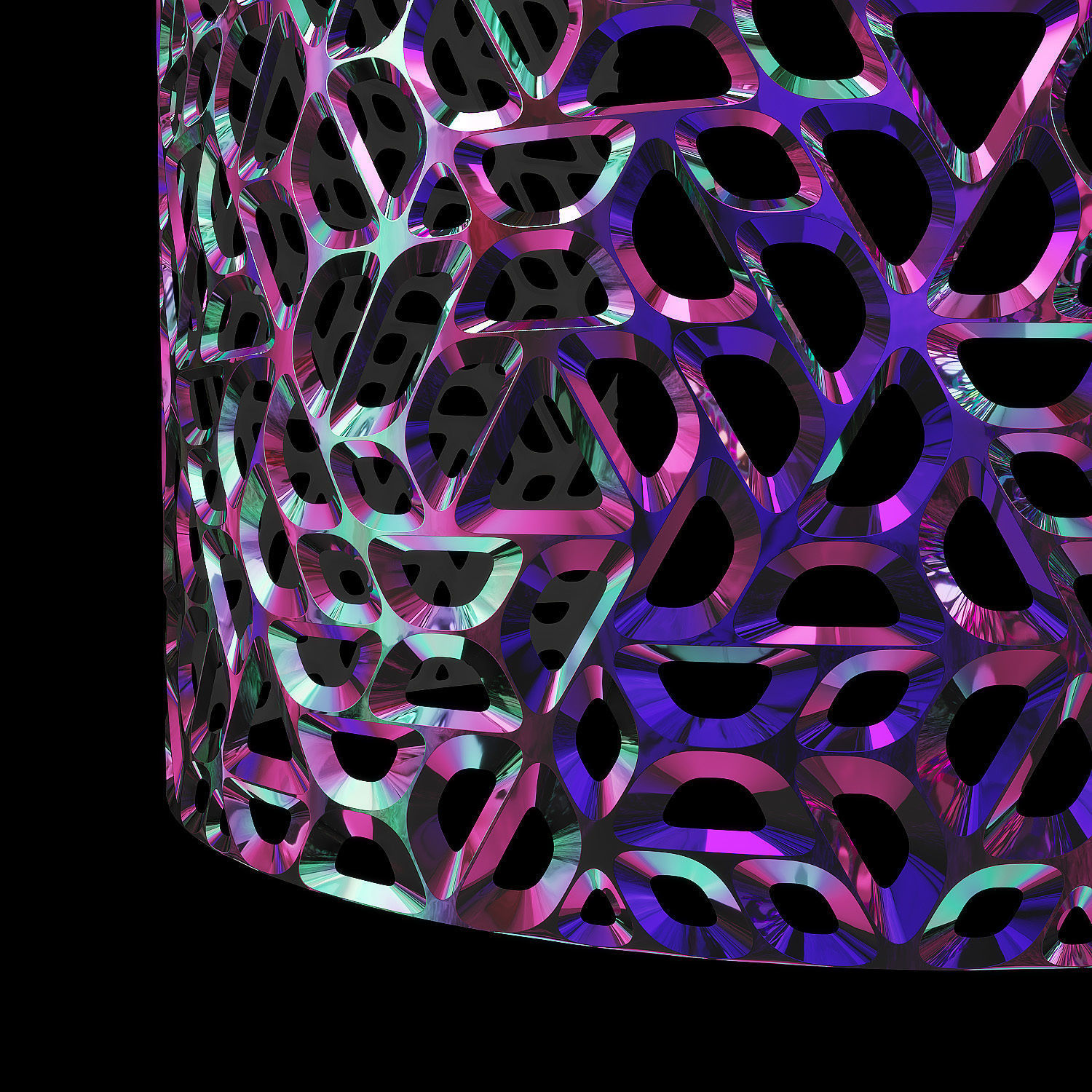 Decorative metal curved partition 3D model_3