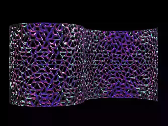 Decorative metal curved partition