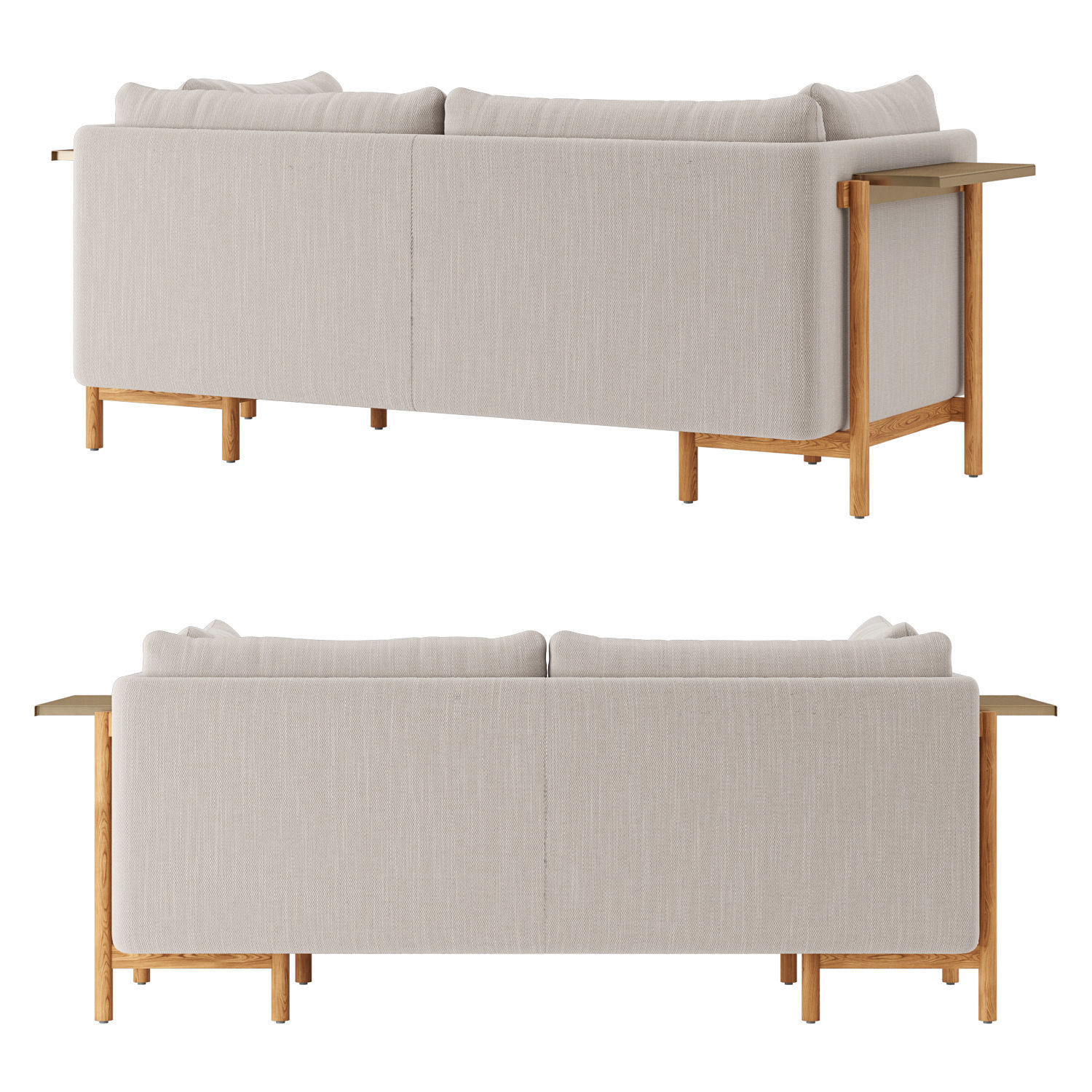 Hammer and Spear Frame sofa with arms Low-poly 3D model_1