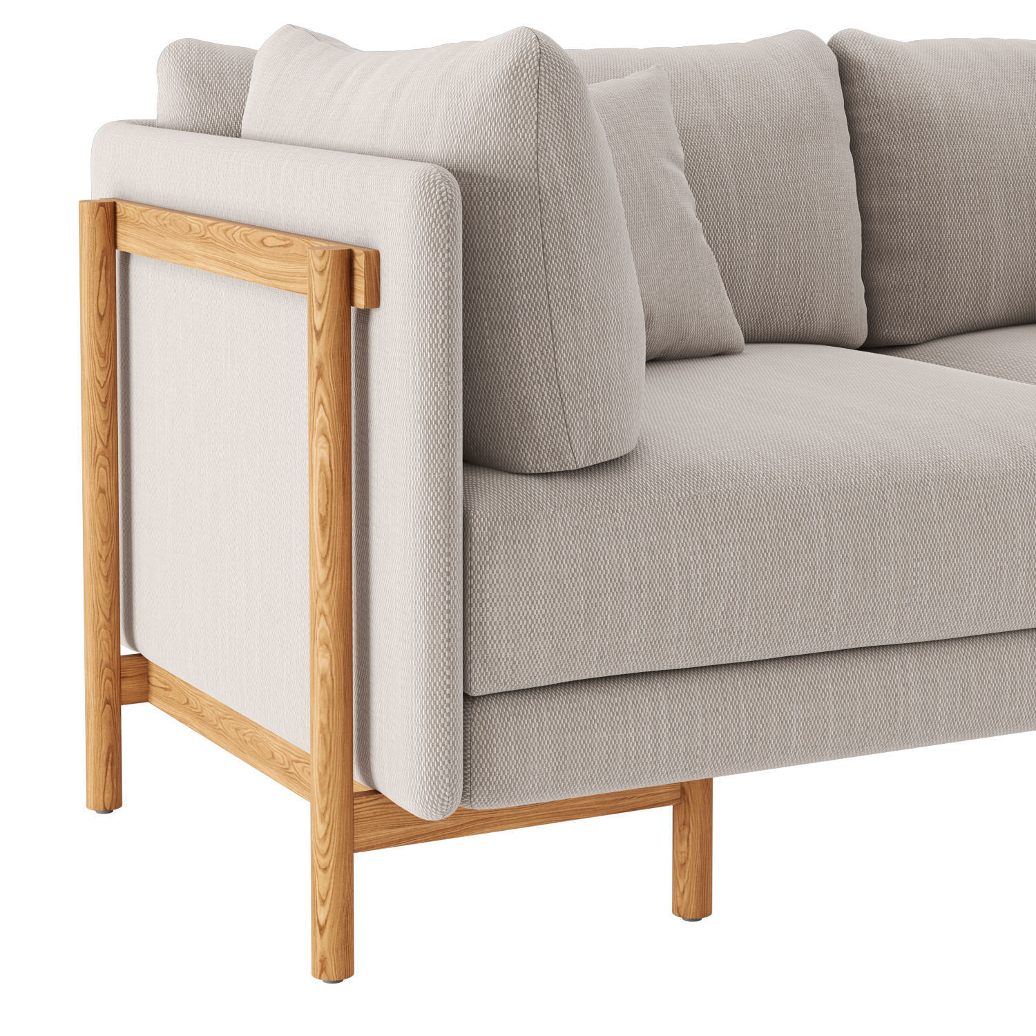 Hammer and Spear Frame sofa with arms Low-poly 3D model_2