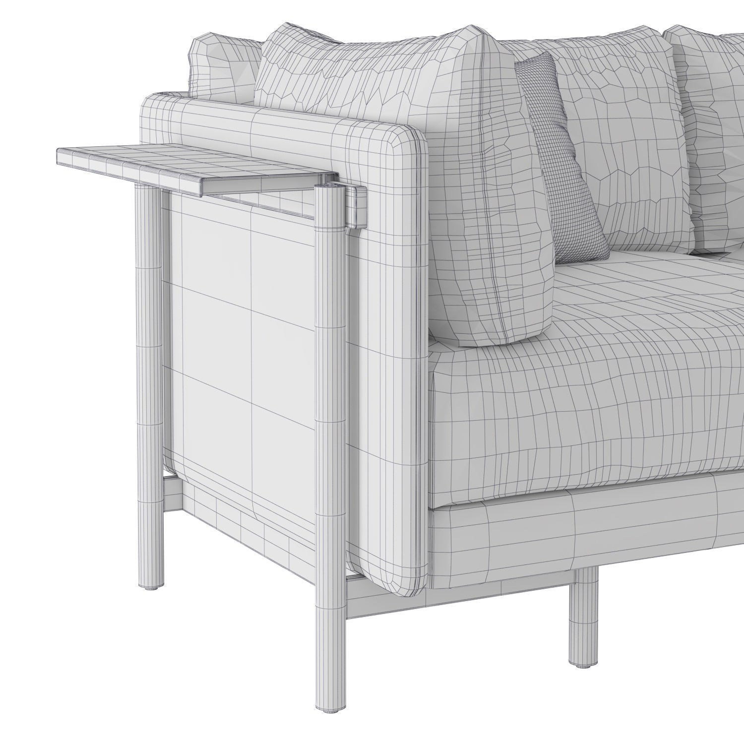 Hammer and Spear Frame sofa with arms Low-poly 3D model_6