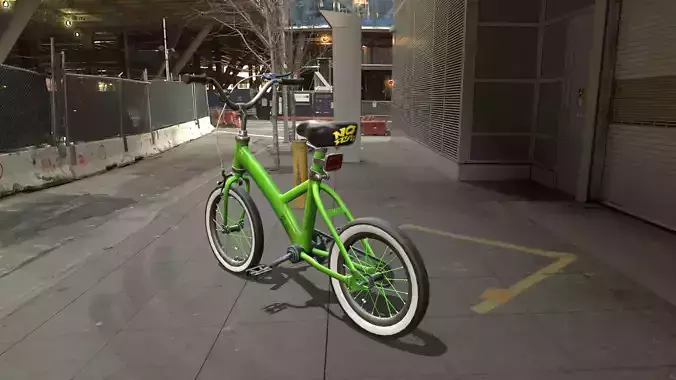 Green Bmx Low-poly 3D model