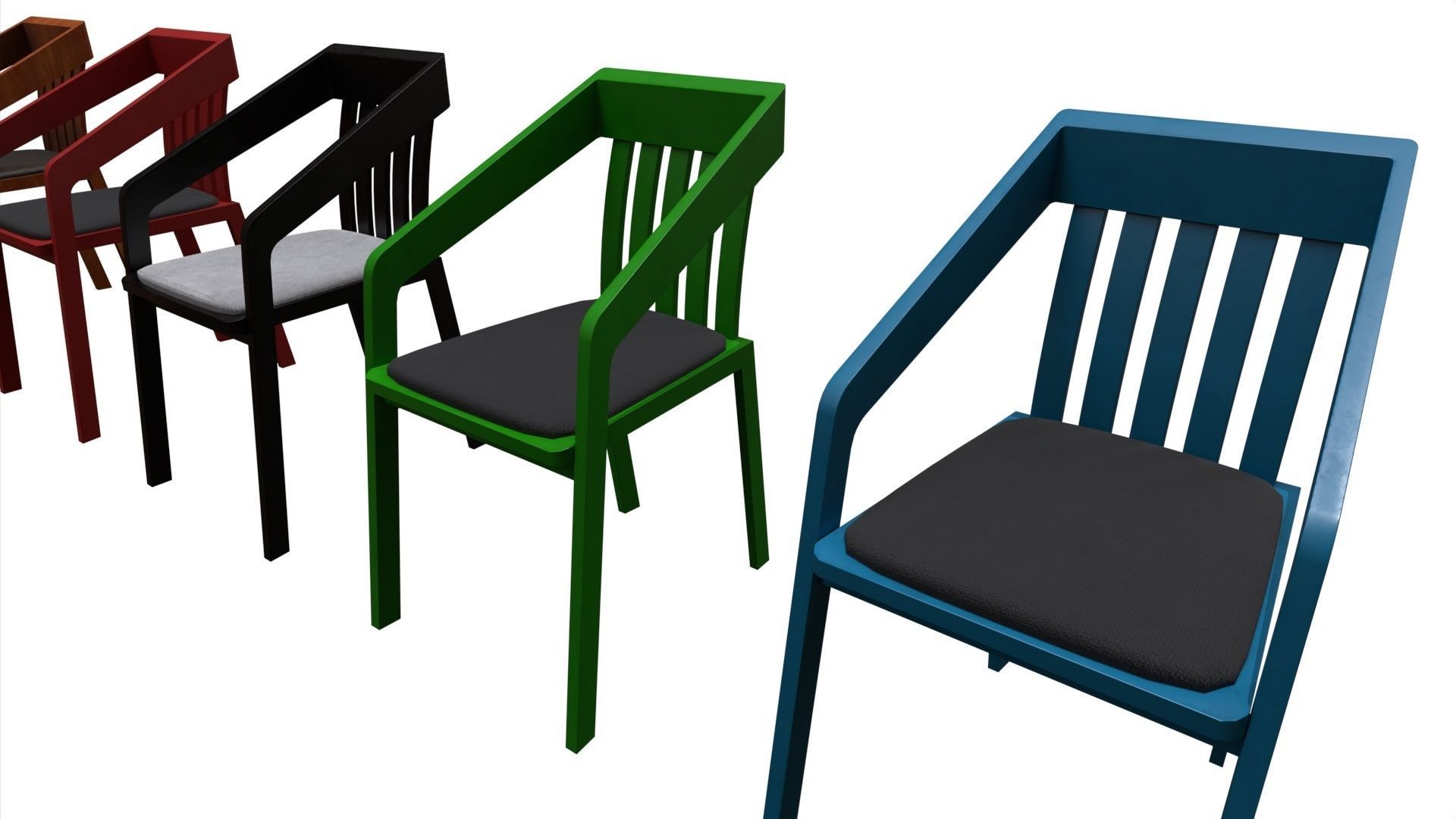Chair 16 Low-poly 3D model_13