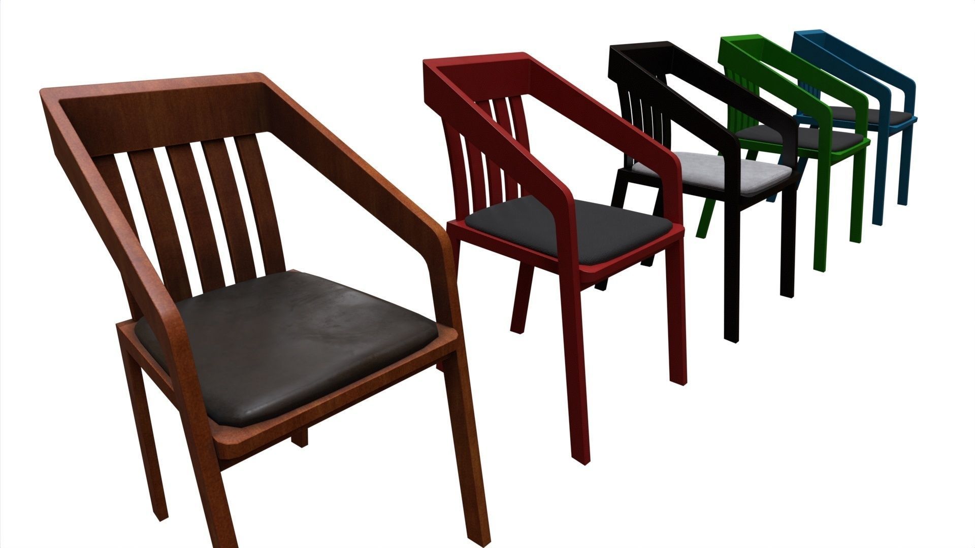 Chair 16 Low-poly 3D model_12