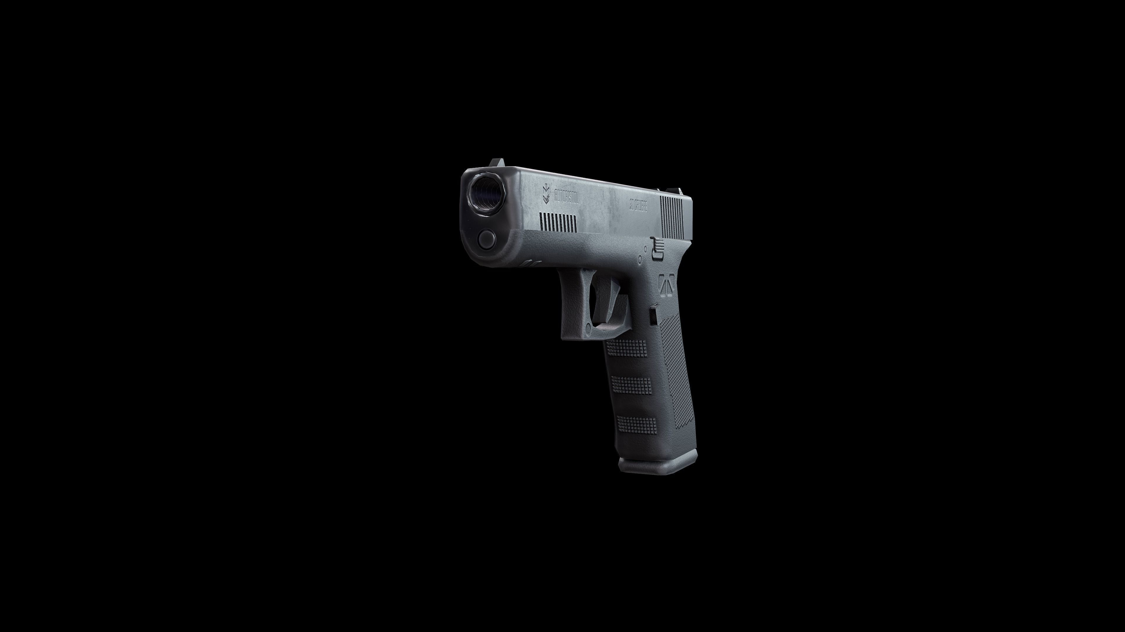 Autopistol gun Low-poly 3D model_20