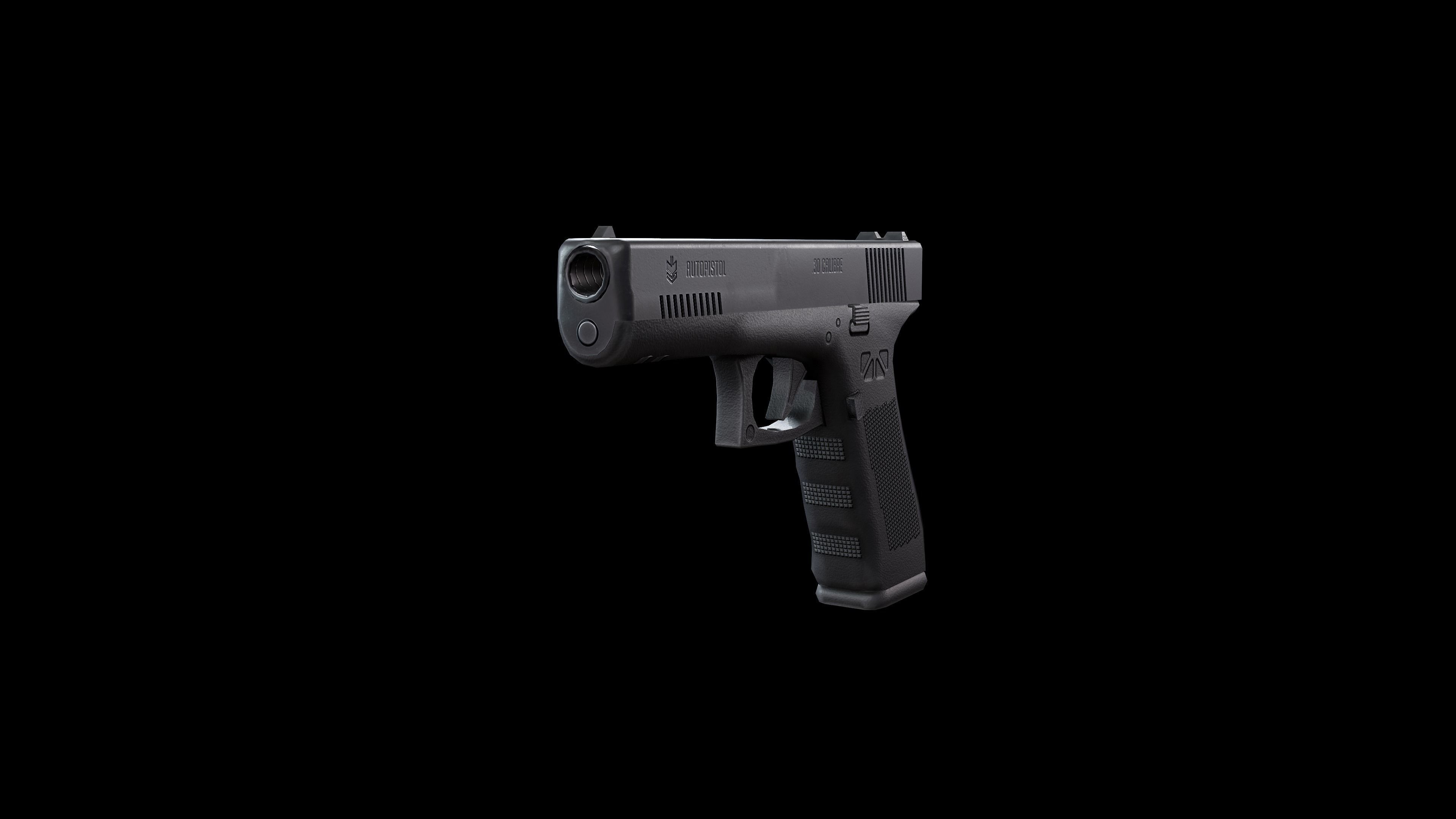 Autopistol gun Low-poly 3D model_21