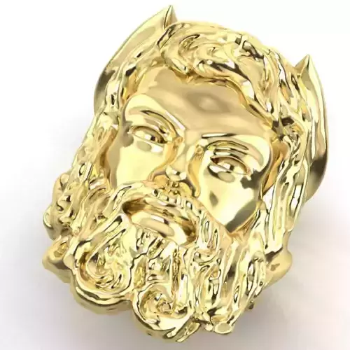  mens ring Zeus face  3D print model