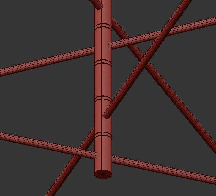 AX268 chandelier with six circular lights 3D model_4