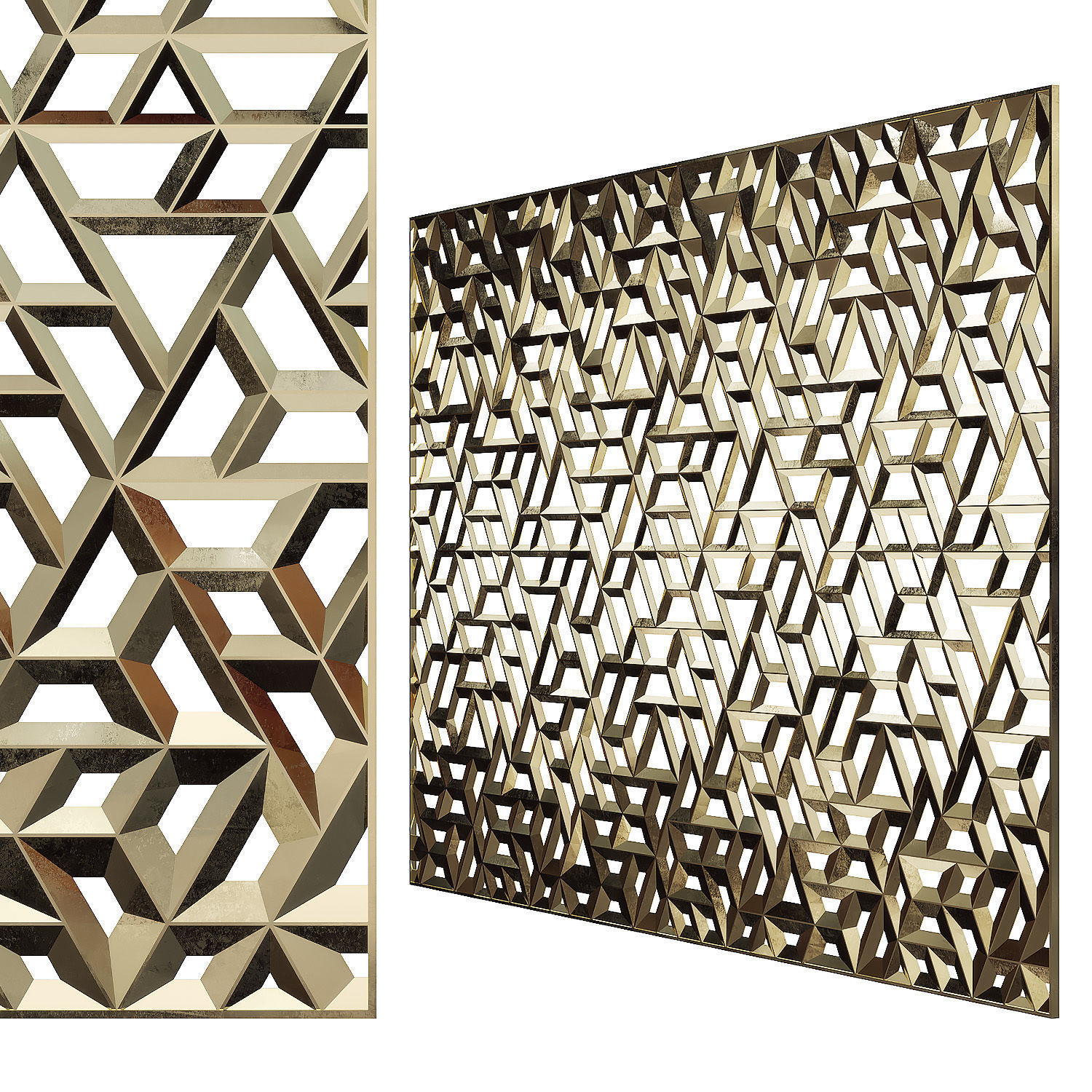 Decorative metal partition 3D model_3