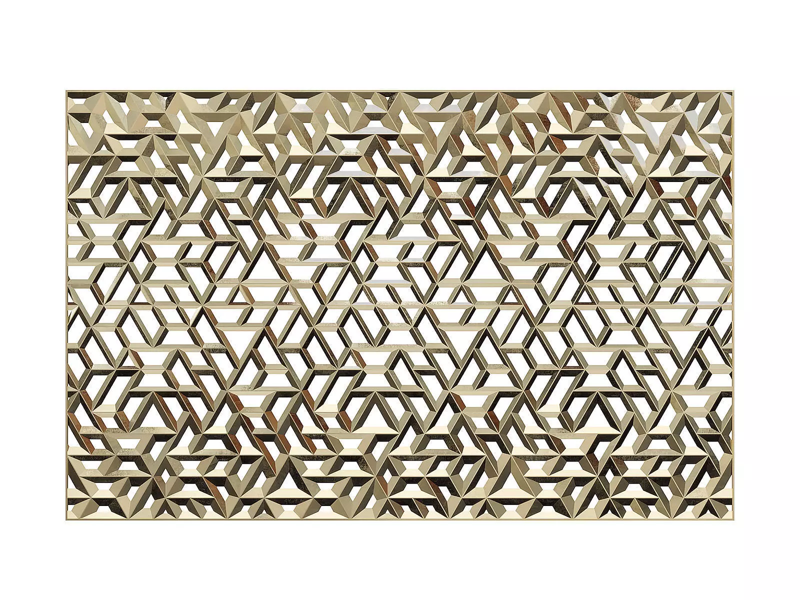 Decorative metal partition 3D model_0