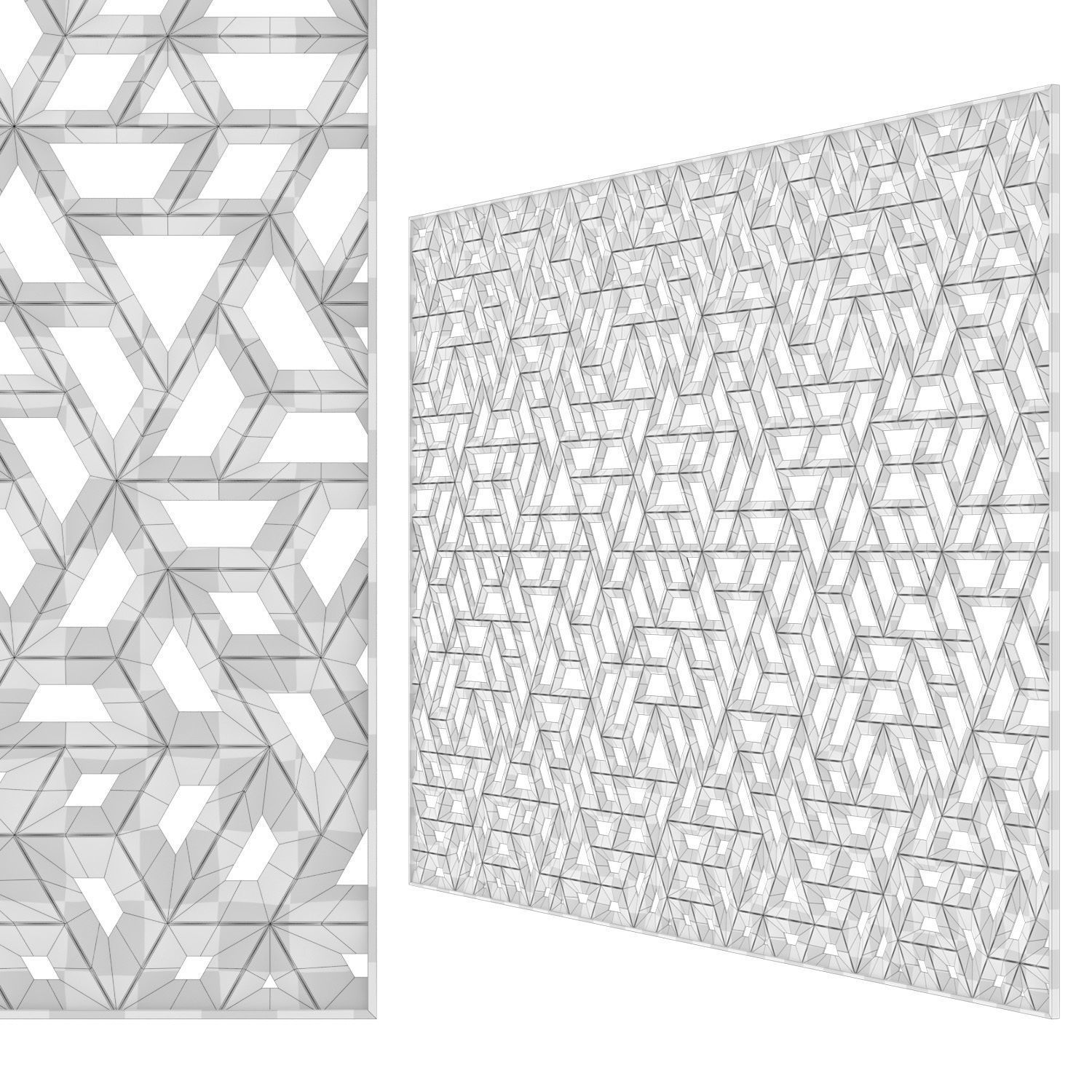 Decorative metal partition 3D model_4