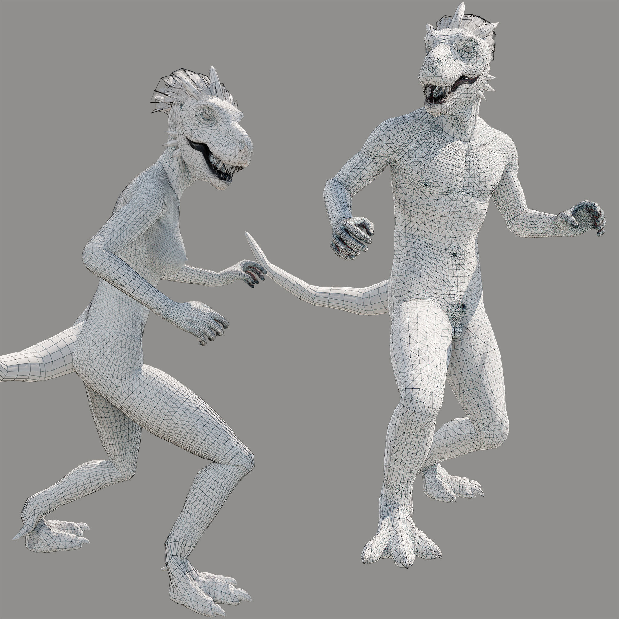 TRex Human Characters Low-poly 3D model_1