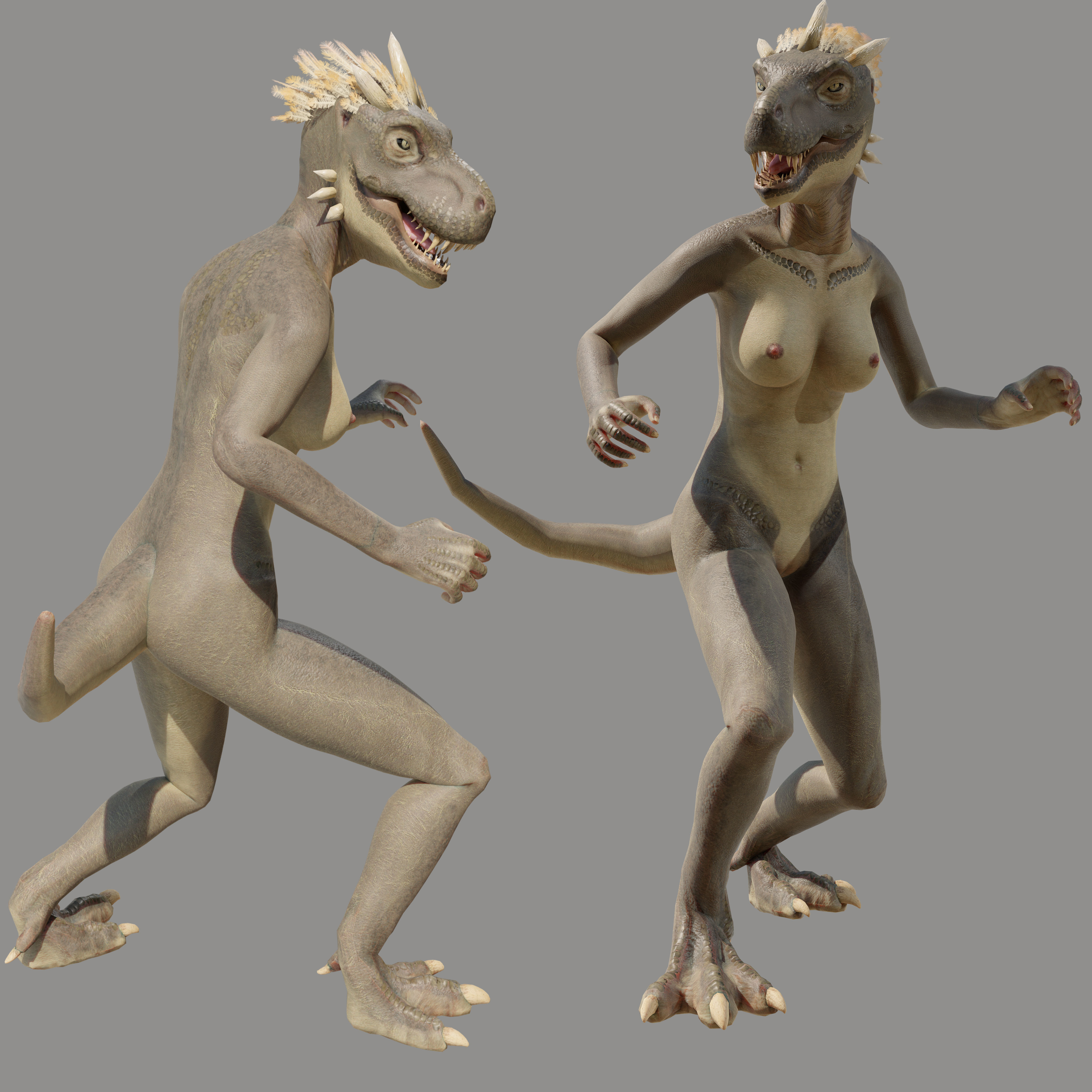 TRex Human Characters Low-poly 3D model_5