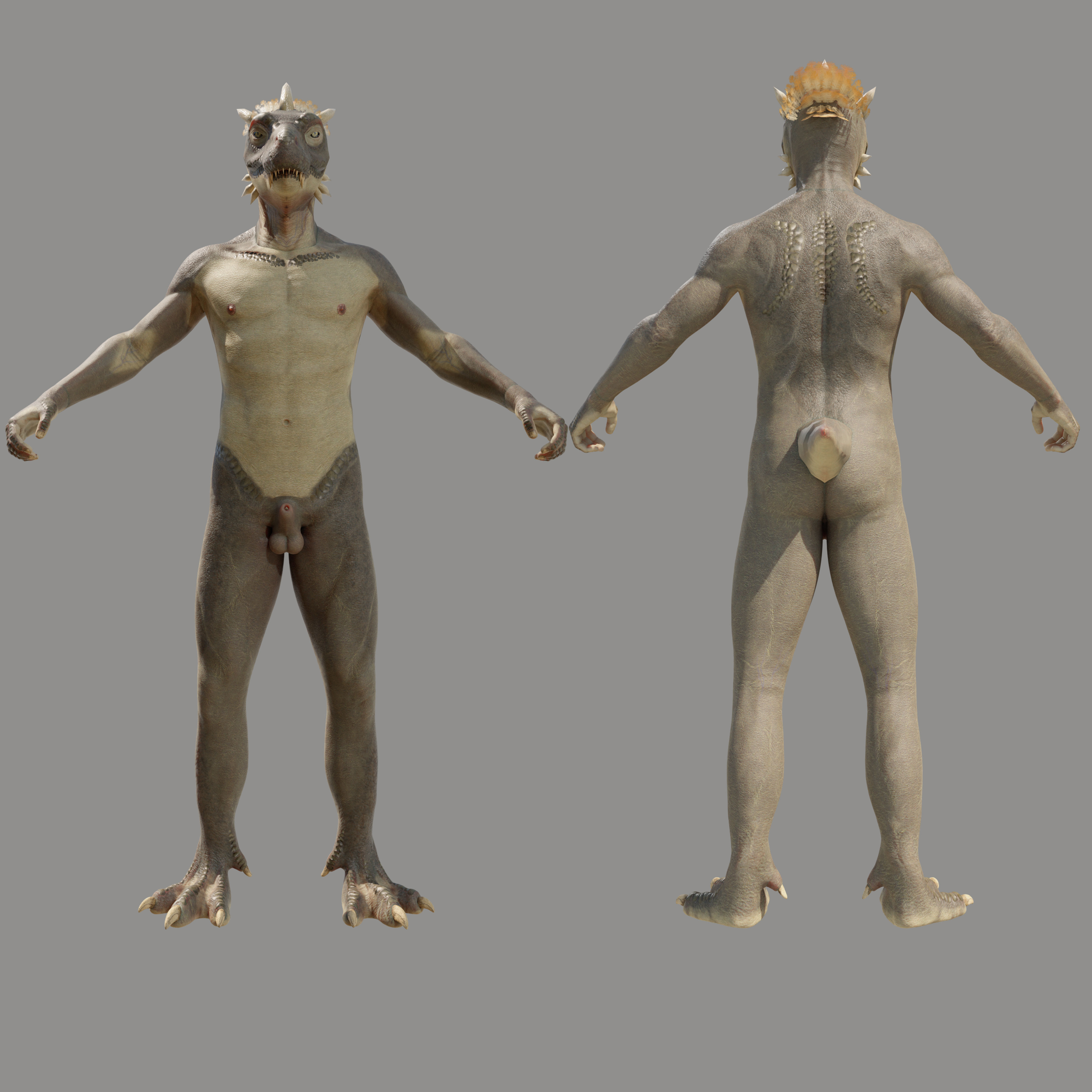 TRex Human Characters Low-poly 3D model_7