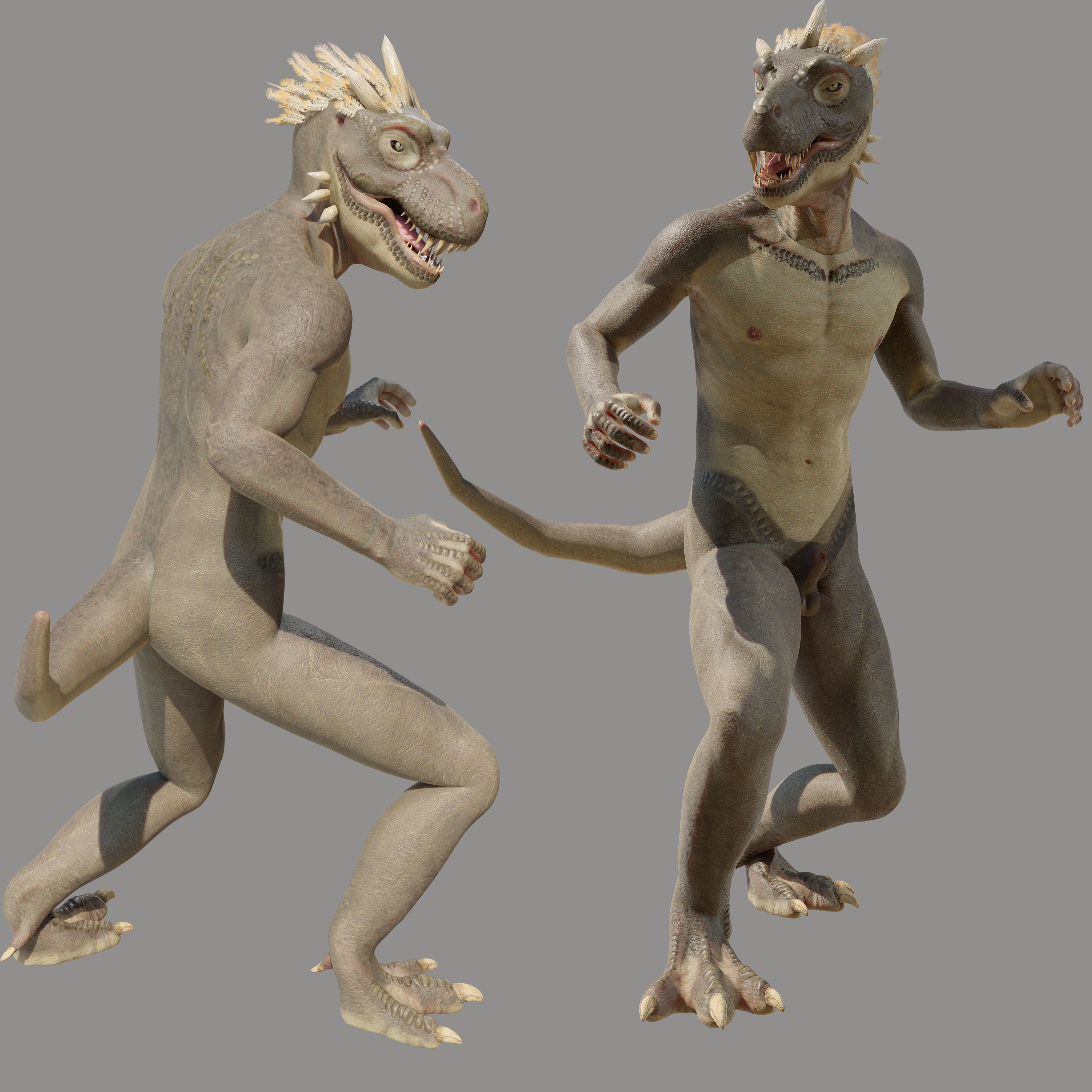 TRex Human Characters Low-poly 3D model_4
