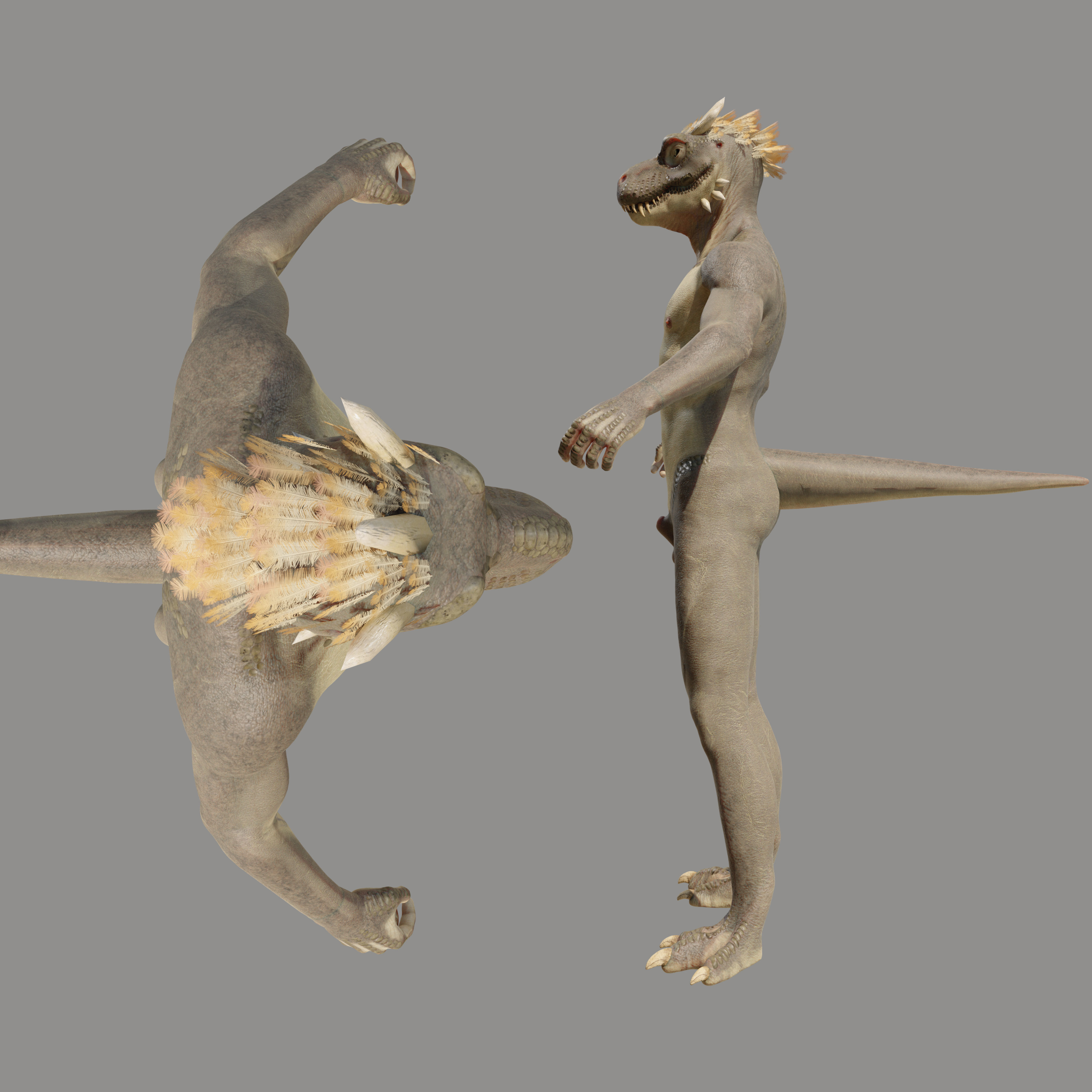 TRex Human Characters Low-poly 3D model_9